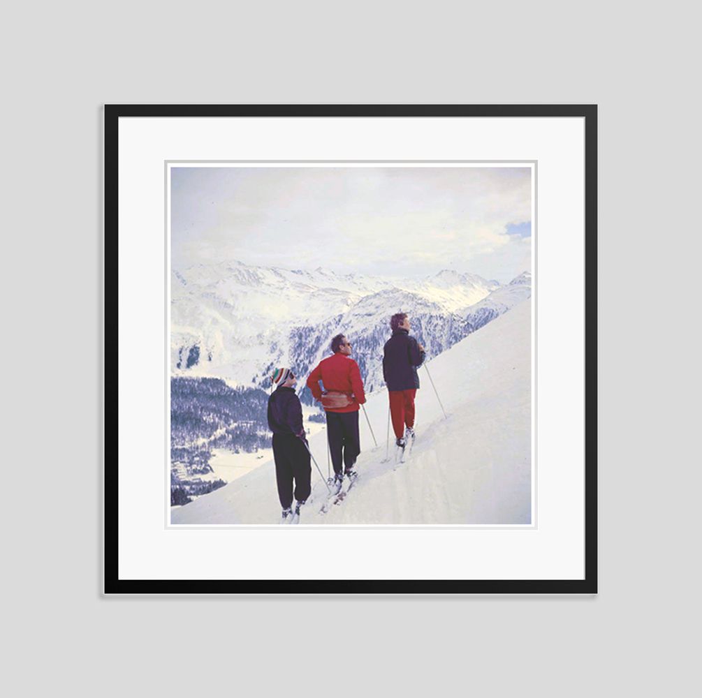 Toni Frissell 'Skiers On The Piste' Archival Pigment Print Framed In Black photo furniture