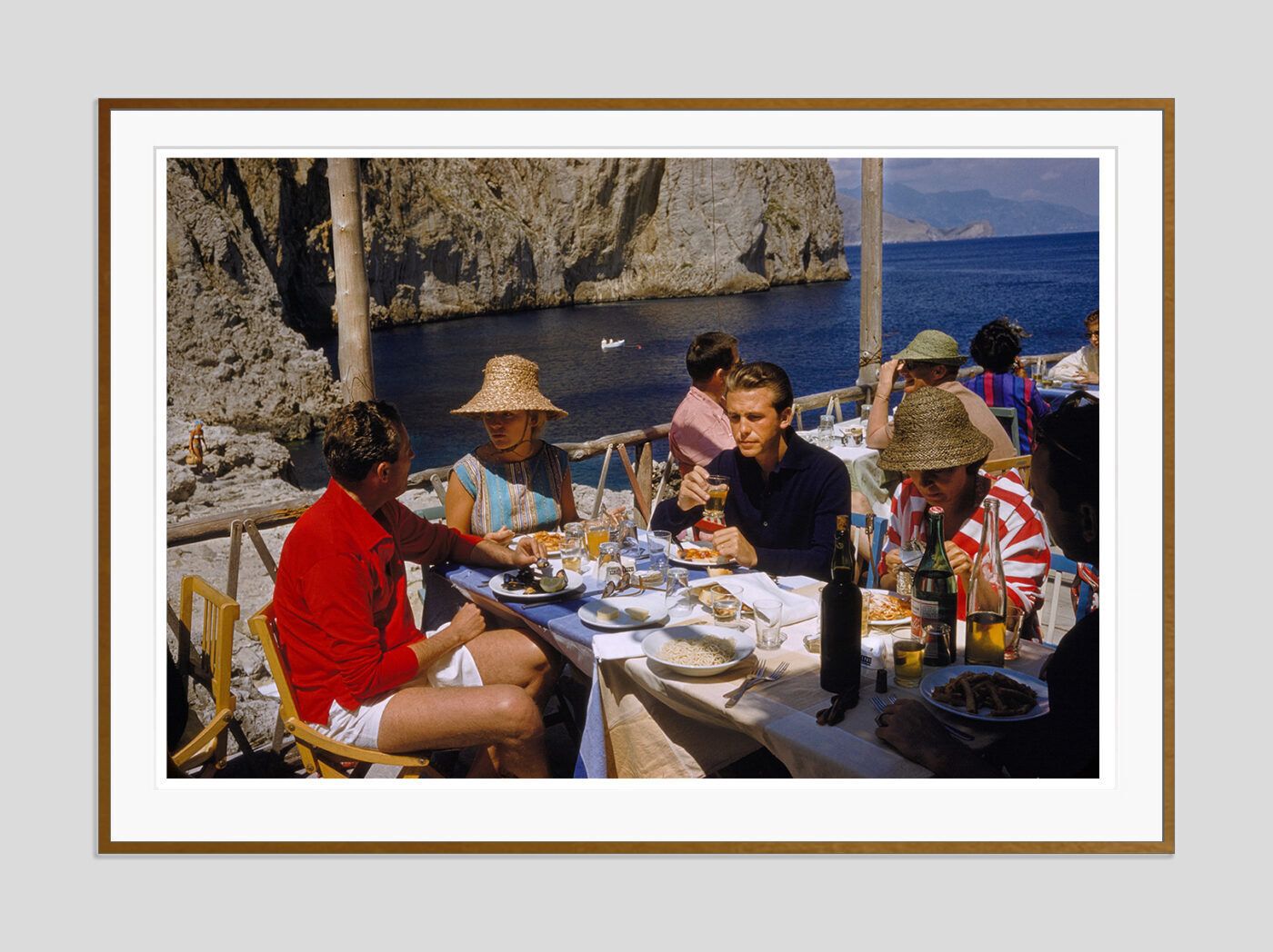 Toni Frissell 'Dining On Capri' Archival Pigment Print Framed In White photo furniture