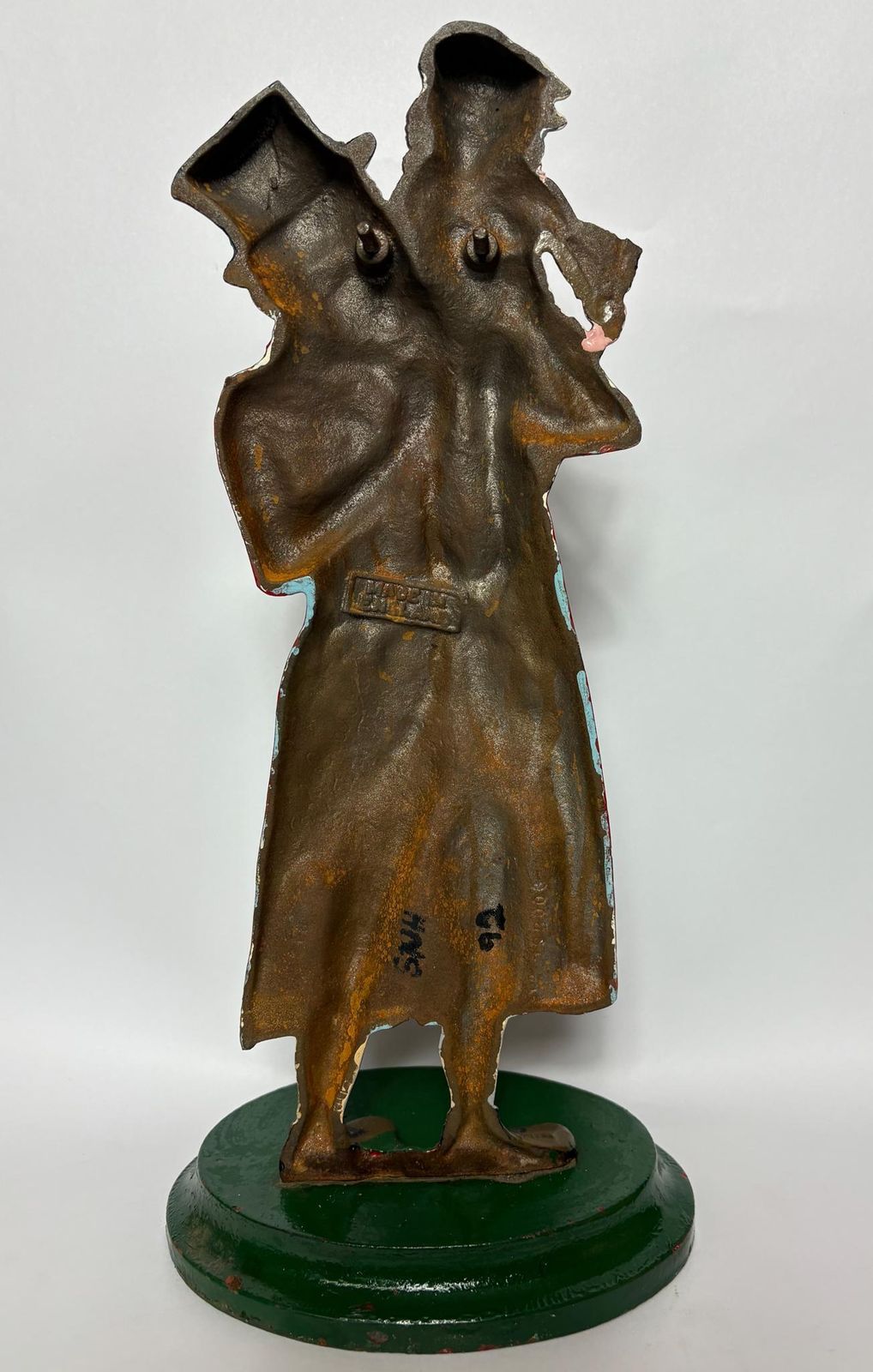 Early 20th‑Century Cast‑Iron Doorstop Of Bob Cratchit & Tiny Tim From Dickens’ A Christmas Carol. photo Home Fixtures