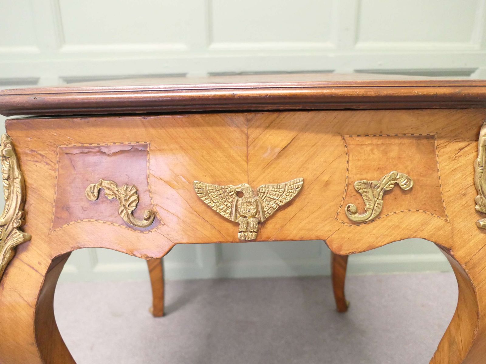 French Empire Style Burr Walnut And Ormolu Games Table, Chess And Backgammon photo for sale
