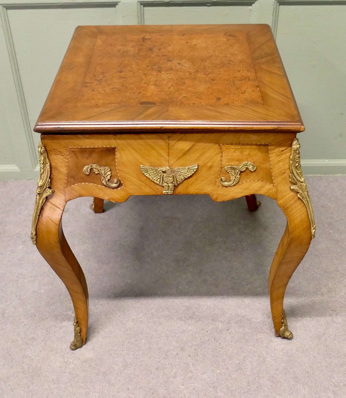 French Empire Style Burr Walnut And Ormolu Games Table, Chess And Backgammon photo vinterior