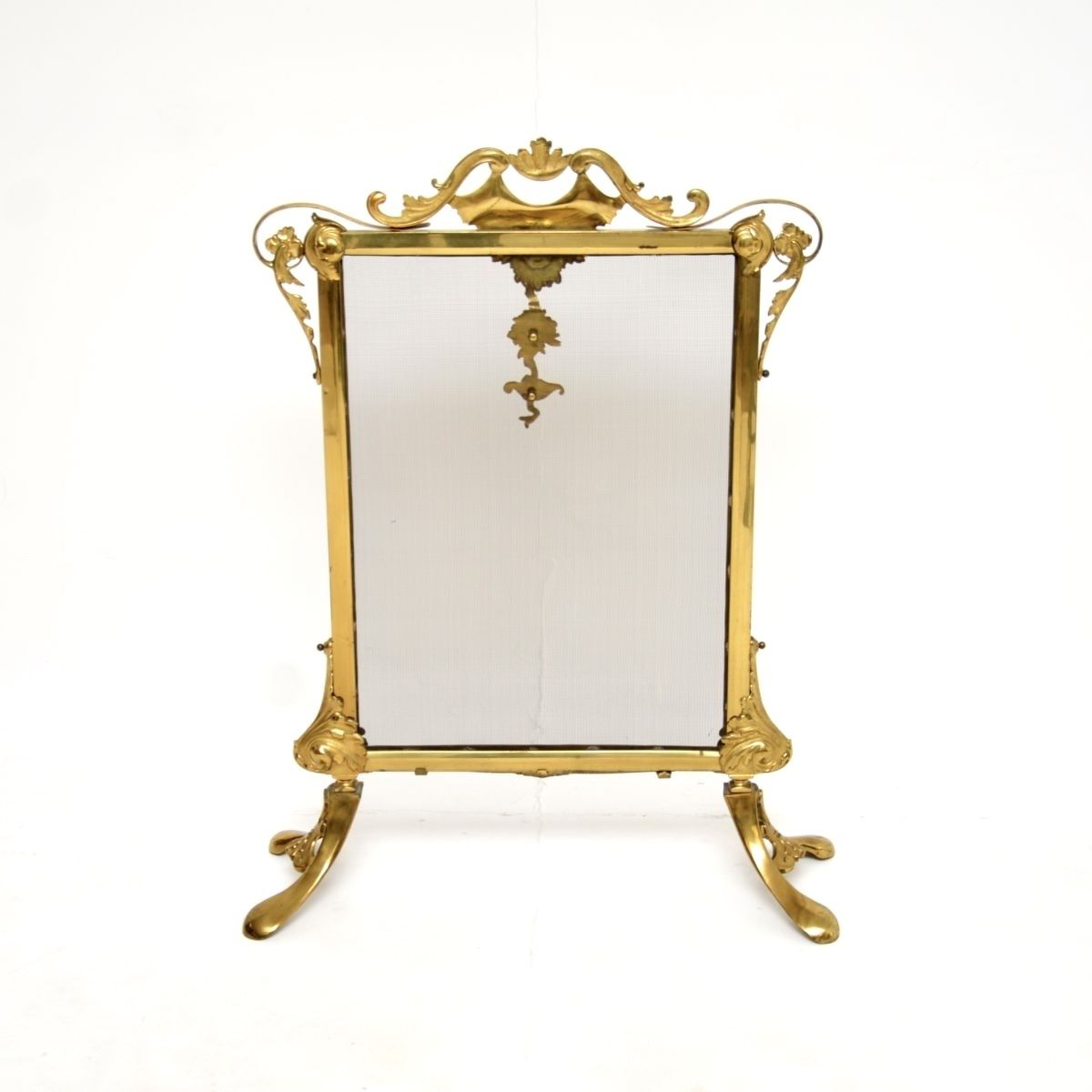 photo for sale Antique French Gilt Metal Fire Screen