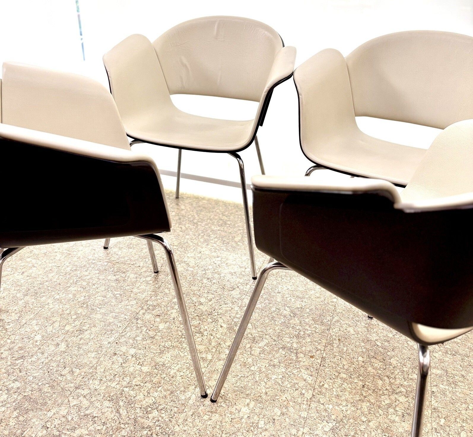 photo buy Mid Century Modern Bene Bent Plywood And Leather Dining Chairs Vintage Retro X 4