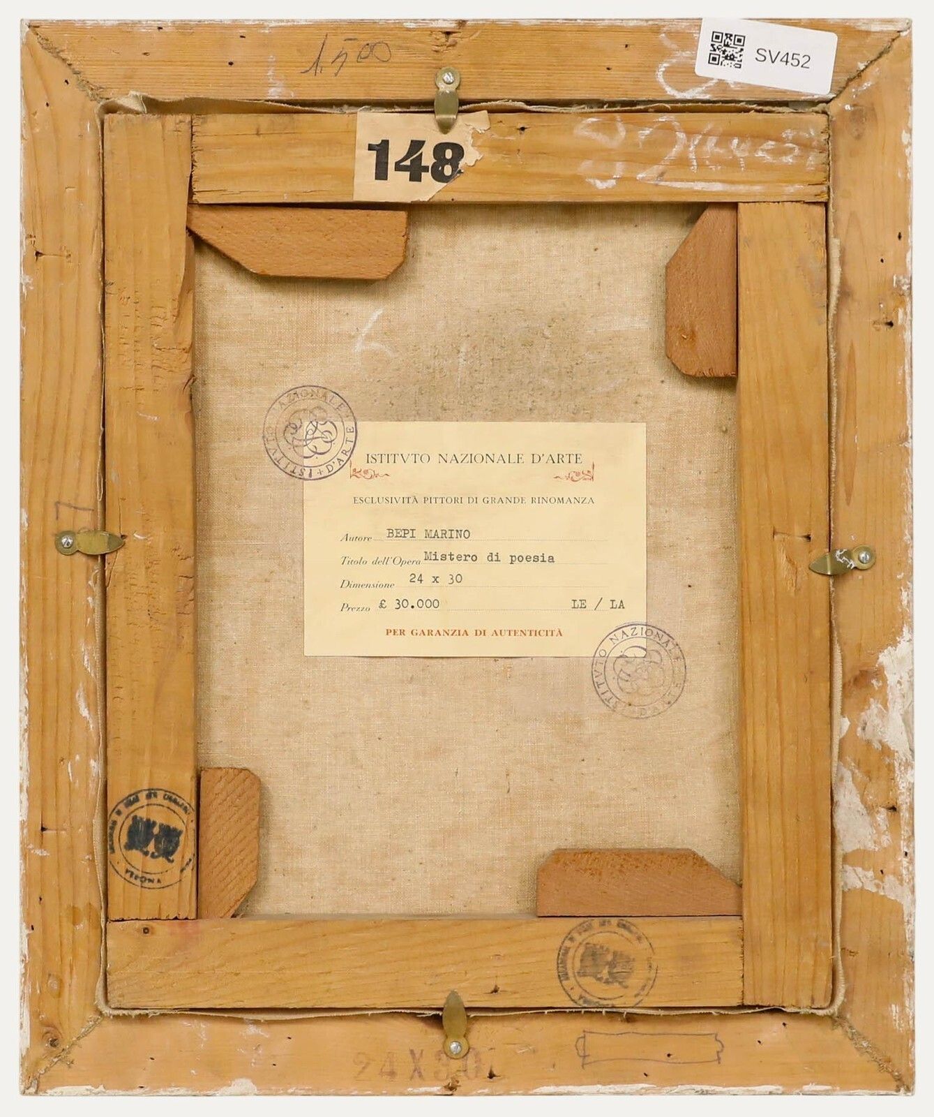 Giuseppe Marino (1903 1975)   Framed Mid 20th Century Oil, Mistero Di Poesia photo for sale