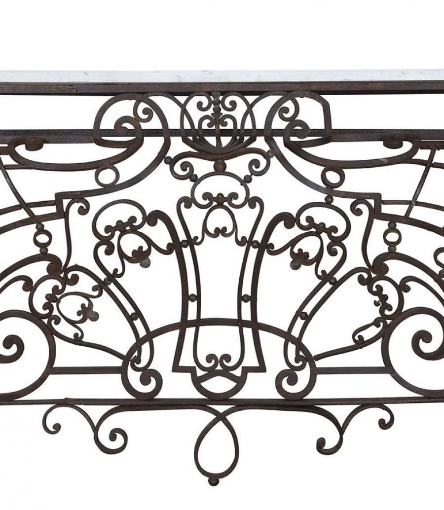 Large Late 18th Century French Hand Forged Iron Balcony Console photo Furniture