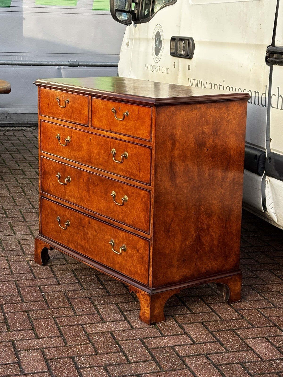 photo furniture Georgian Walnut Chest Of Drawers.