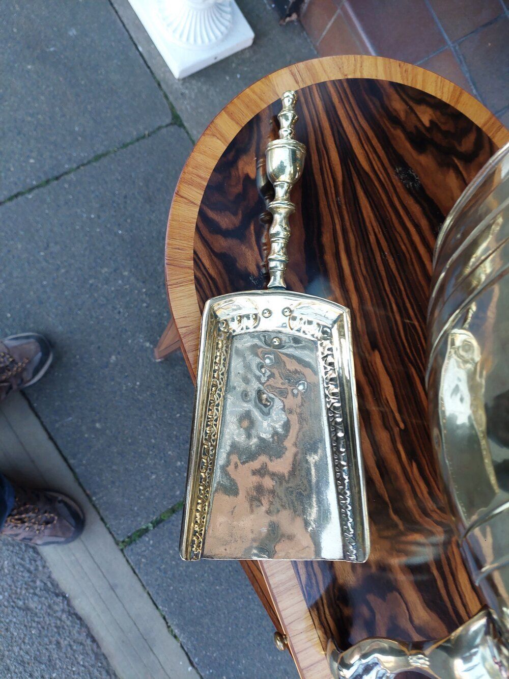 Victorian Brass Coal Bucket, 1800s photo furniture