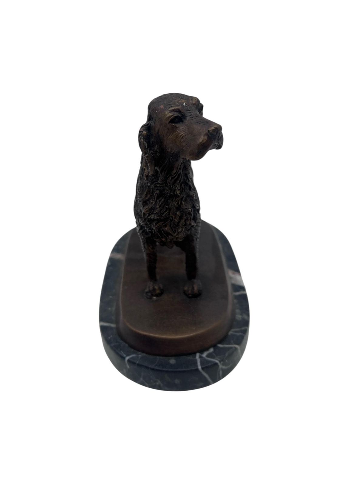 Vintage Heavy Bronze Setter Sculpture On Marble Base  Home Decor   Animal   Pet photo furniture