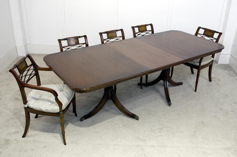 Regency Dining Set Pedestal Table And 8 Chairs Mahogany photo furniture