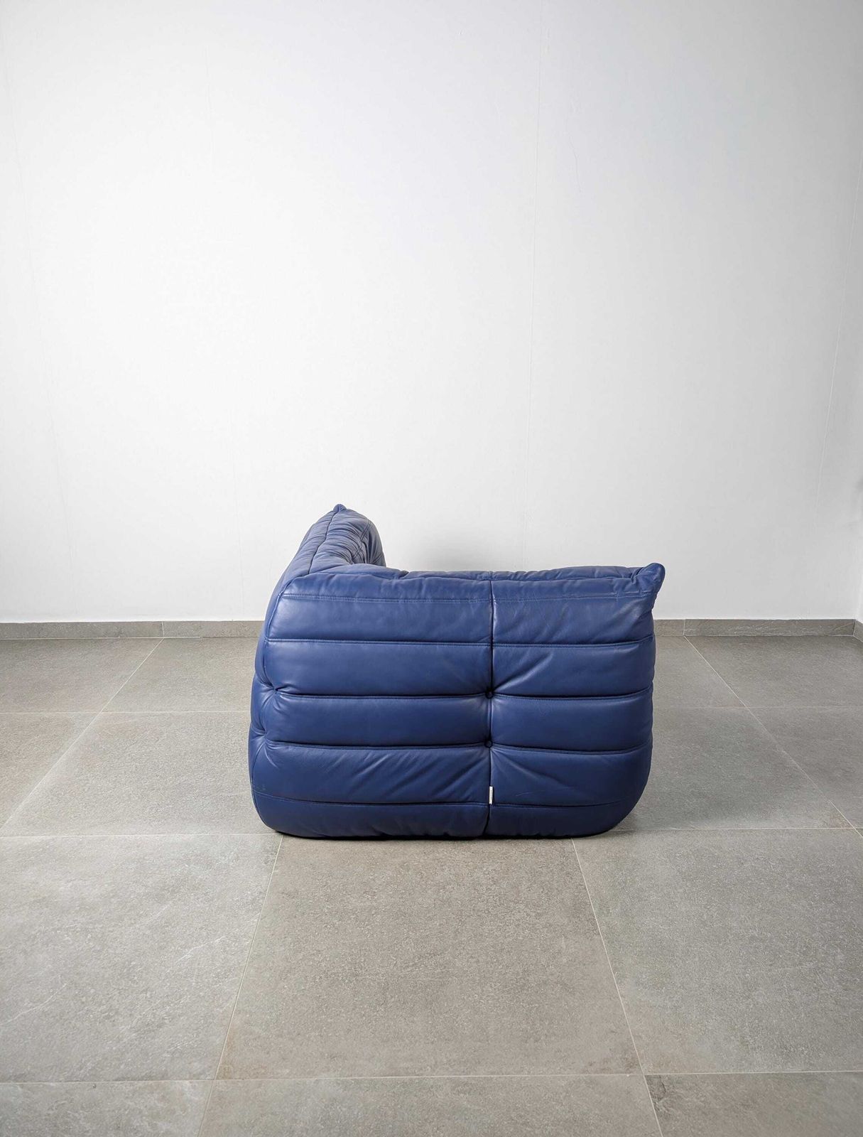 Michel Ducaroy Ligne Roset Togo Corner Sofa, French Blue Leather, 1980s photo buy