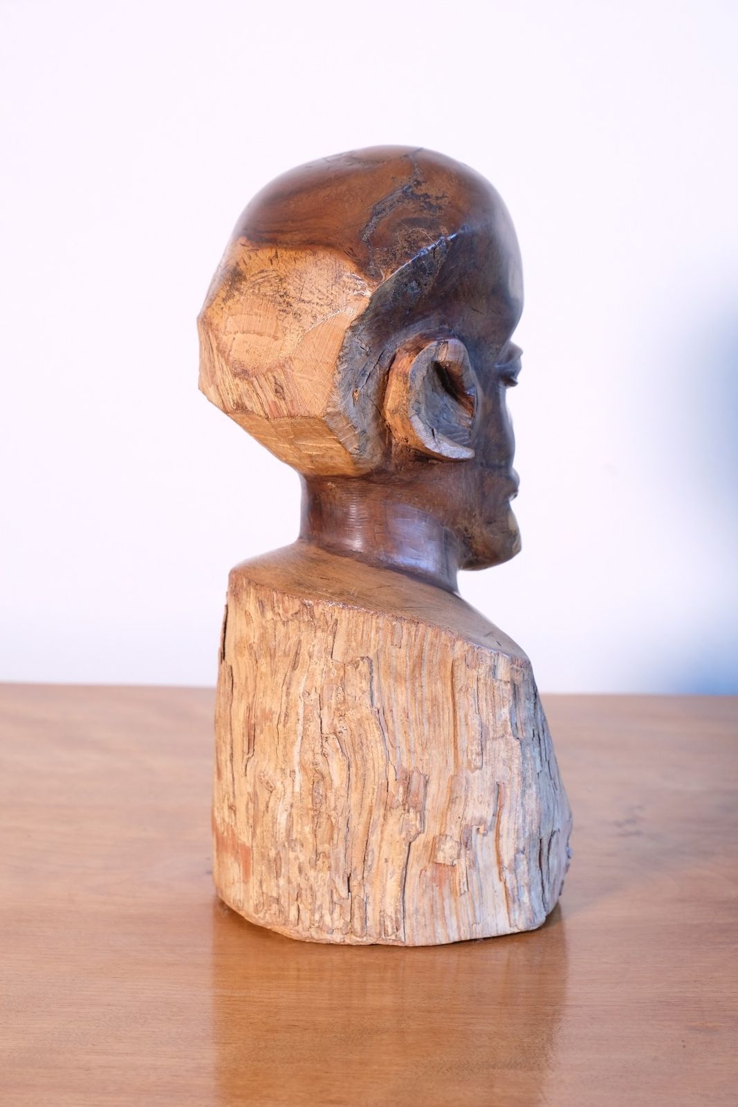 240.0 Hand Carved Makonde Wood Bust – East African Tribal Sculpture photo