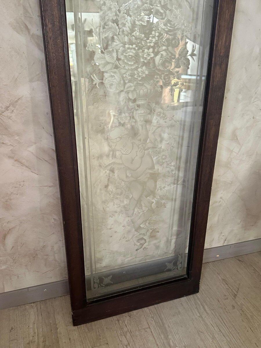 Home Fixtures Etched Glass Door, 1890s, 1800s photo