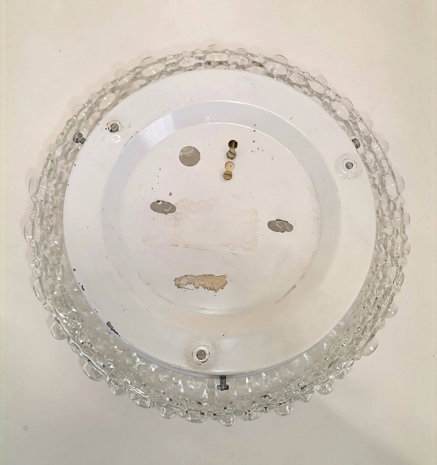 Clear Bubble Glass Lamp / Vintage Motif Lamp/ Yugoslavia Vintage Ceiling Glass photo Lighting