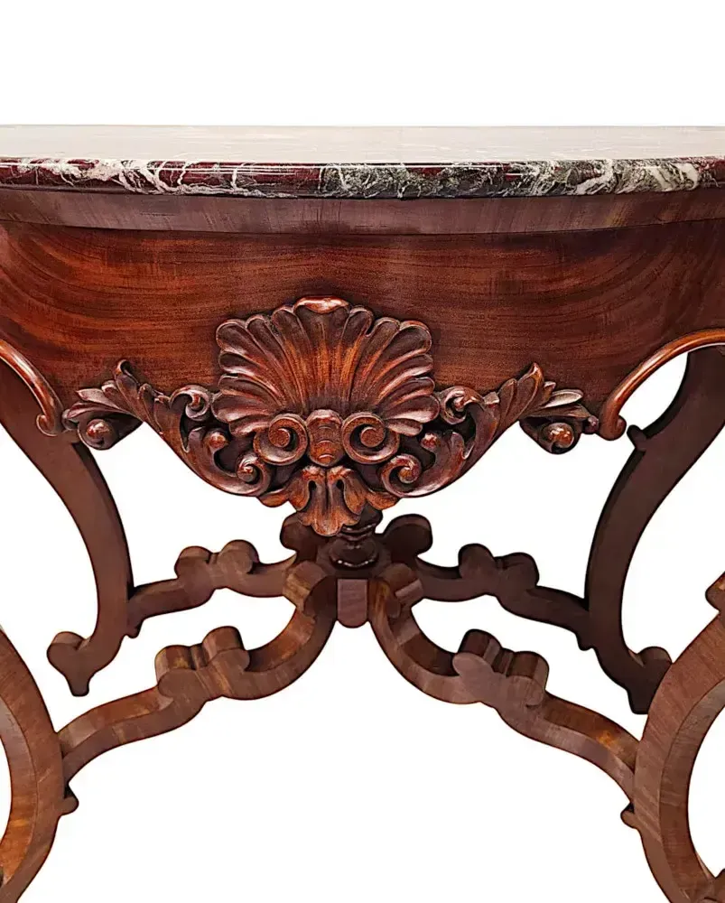 A Rare And Fine Pair Of 19th Century Mahogany Marble Top Console Tables photo 23040.0