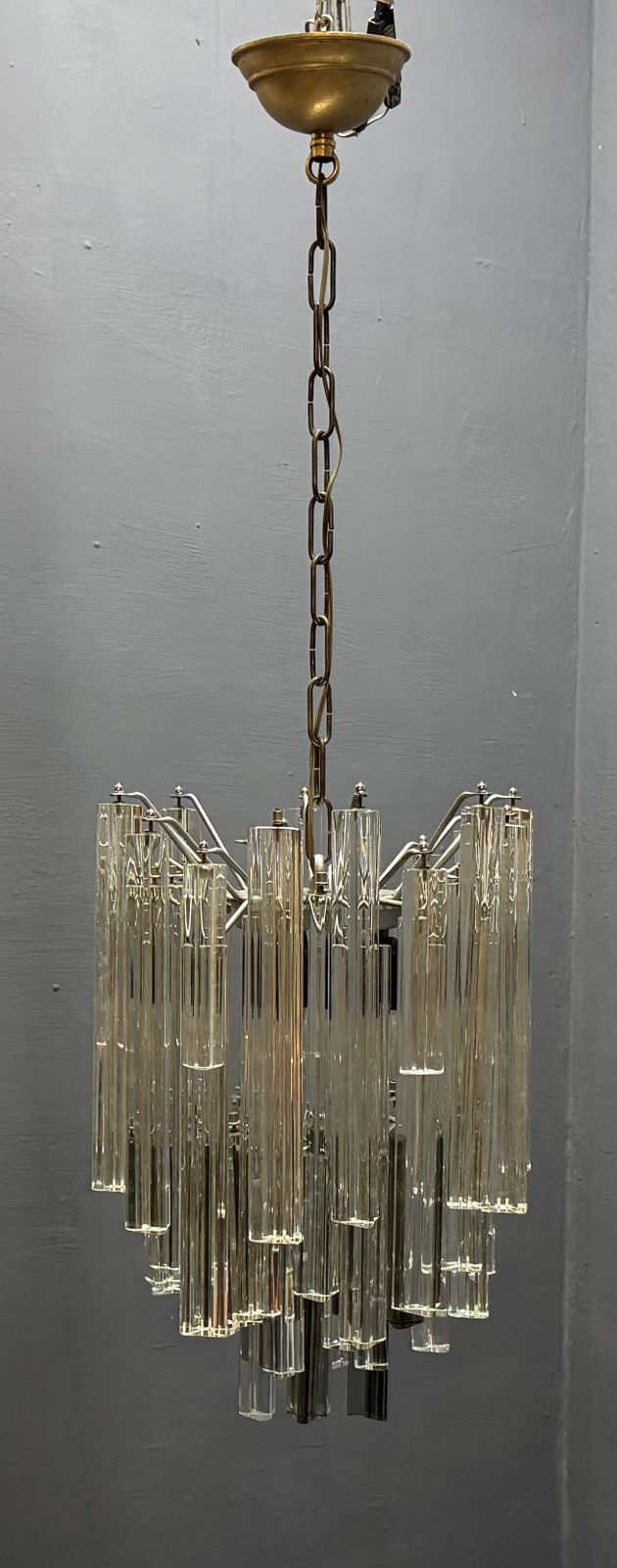 Lighting Murano Glass Trilobi Chandelier 1970’s photo