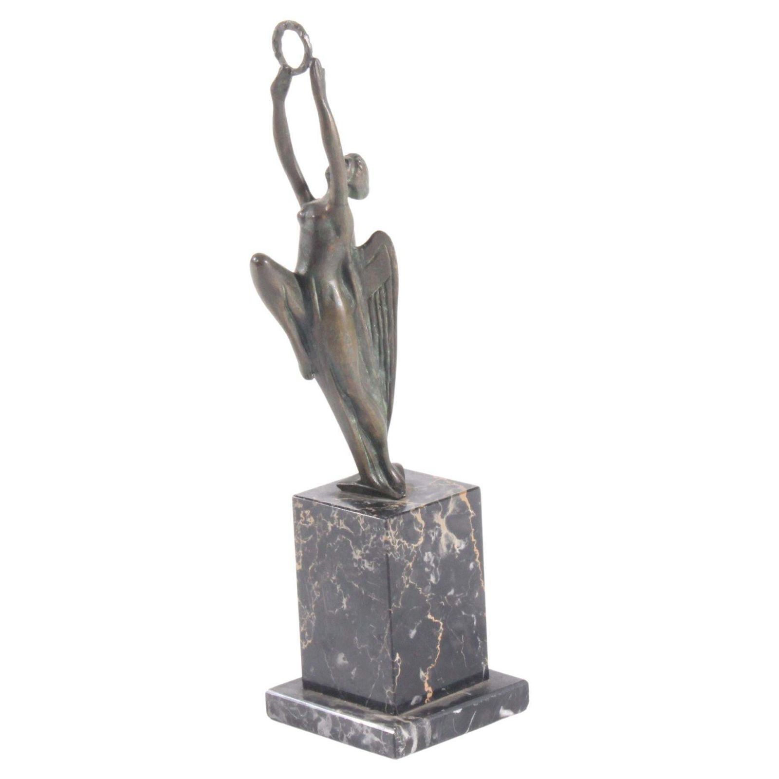 Gorgeous Italian Art Deco Figurative Bronze On Marble Base *Free Global Shipping
