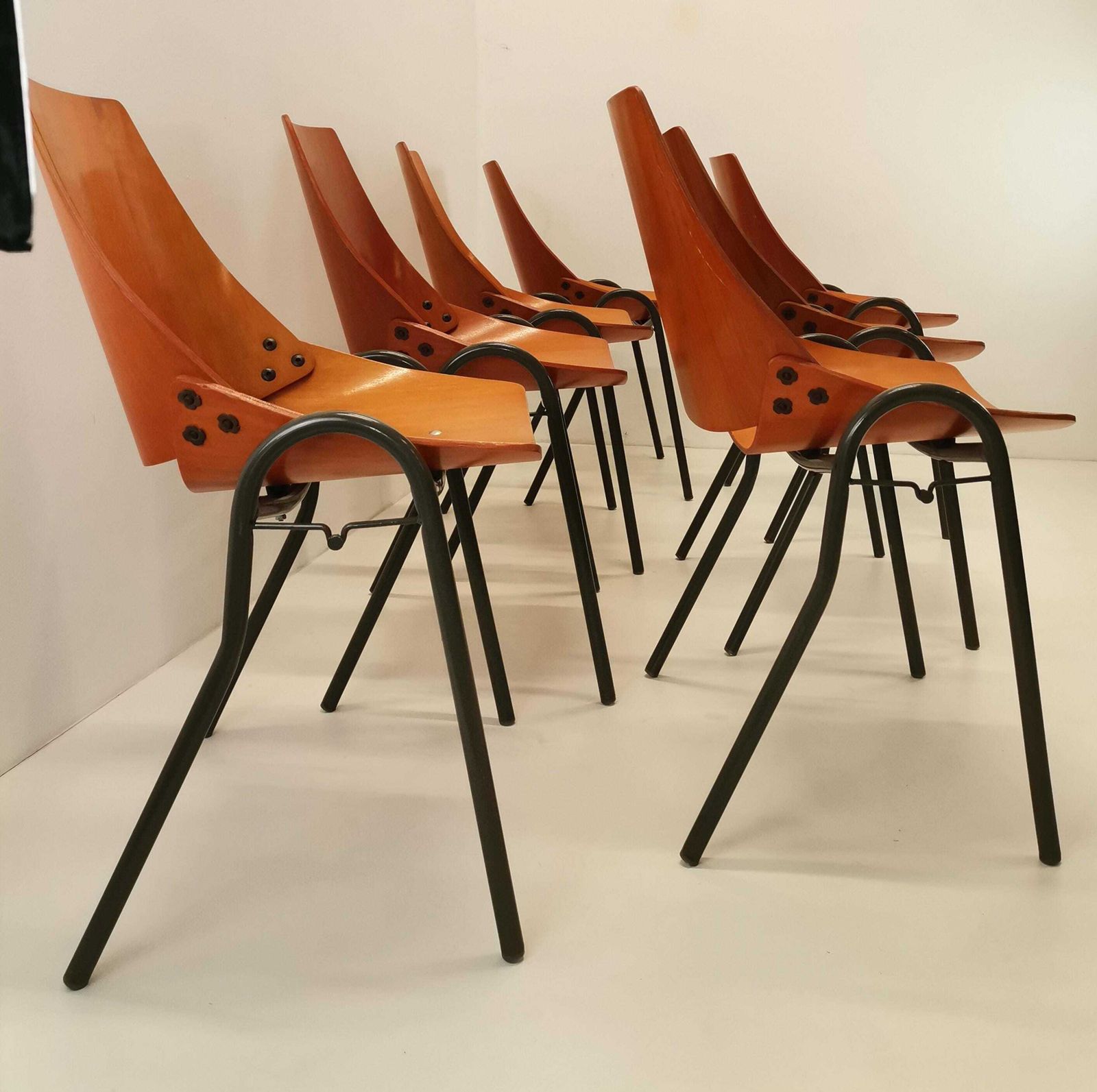 1 Of 7 Rare Lupina "Shell" Chairs By Niko Kralj For Stol Kamnik / Industrial Designer Chair / Office Chair / Made In Yugoslavia / 1960s photo for sale