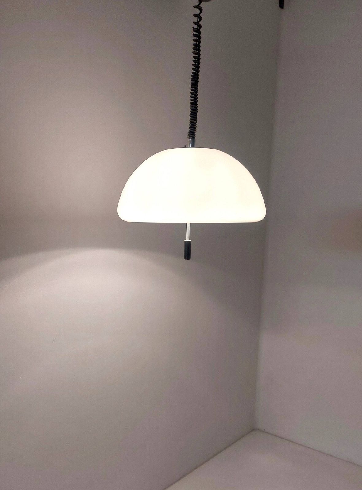 White Italian Space Age Ceiling Lamp Cabras / Made Of Plastic / By Harvey Guzzini For Meblo/ 1970 photo for sale
