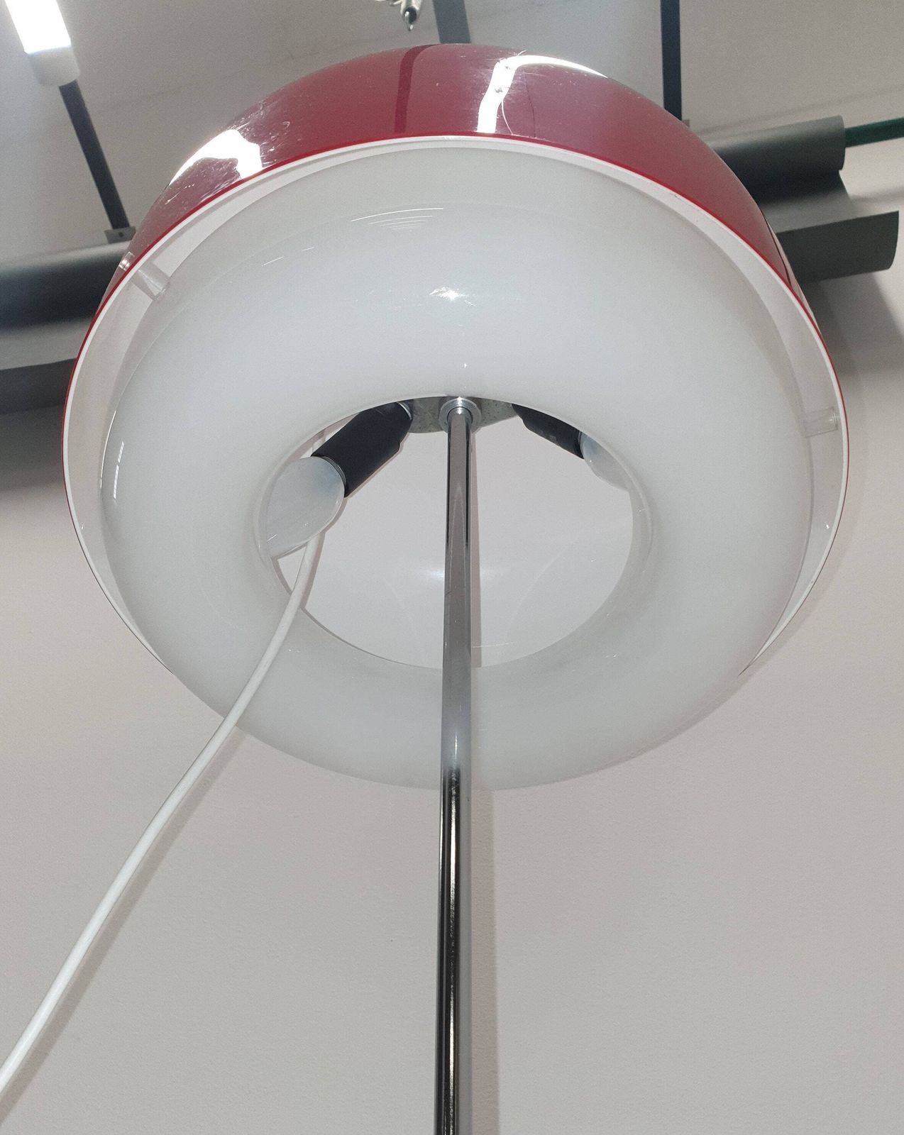 Meblo Guzzini Floor Lamp In Red And White / Rare Find / Vintage 60s 70s / Yugoslavia / Italian Design photo 1280.0