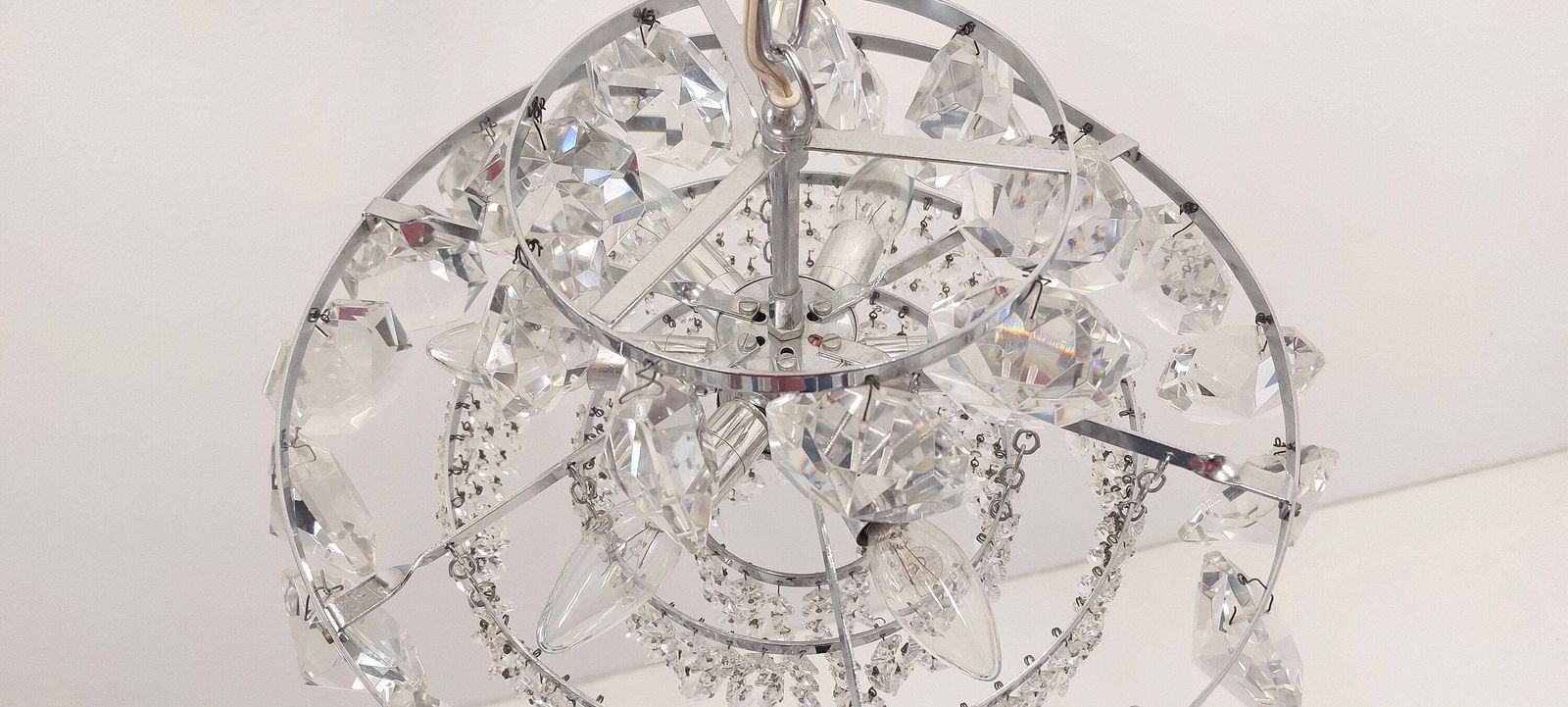 photo furniture Bohemian Mid Century Vintage Crystal Chandelier / Art Deco / Retro 80s / Light Ceiling Pendant Light