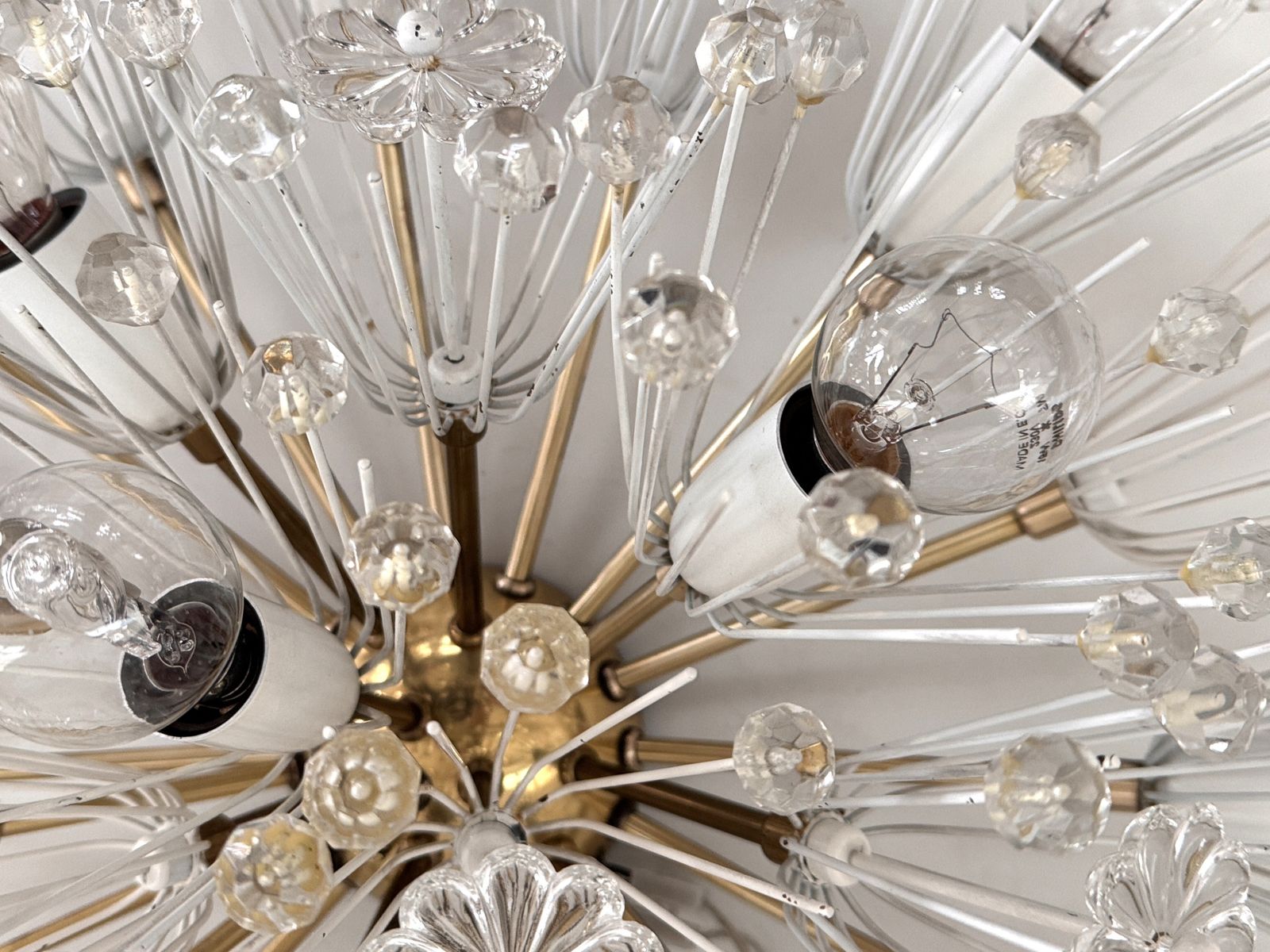 2500.0 Large Emil Stejnar Brass And Glass Sputnik Starburst Flush Mount Light, 70s photo