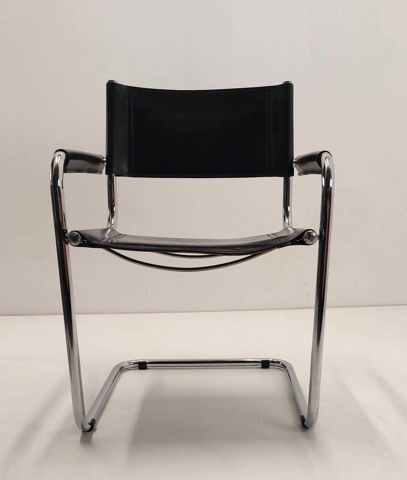 1 Of 3 Mart Stam Leather / Seating / Dining Chairs / Model S34 / Italy / 1970s
