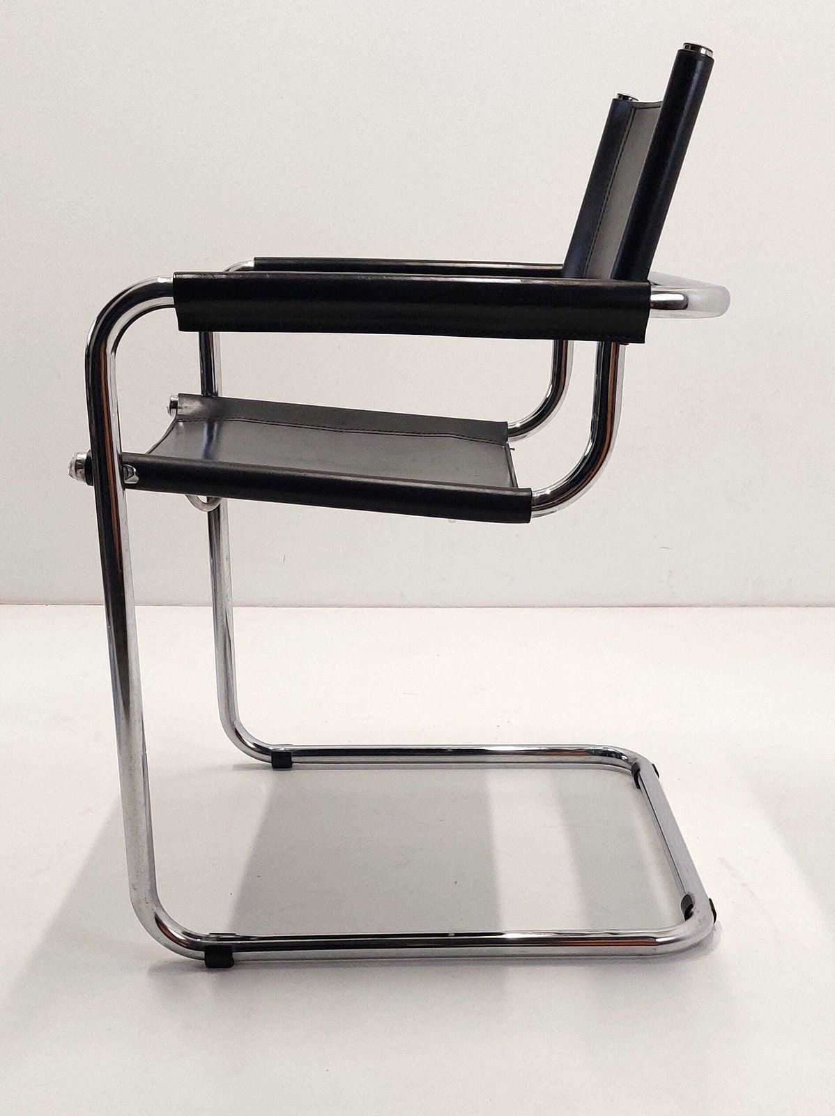 1 Of 3 Mart Stam Leather / Seating / Dining Chairs / Model S34 / Italy / 1970s photo furniture