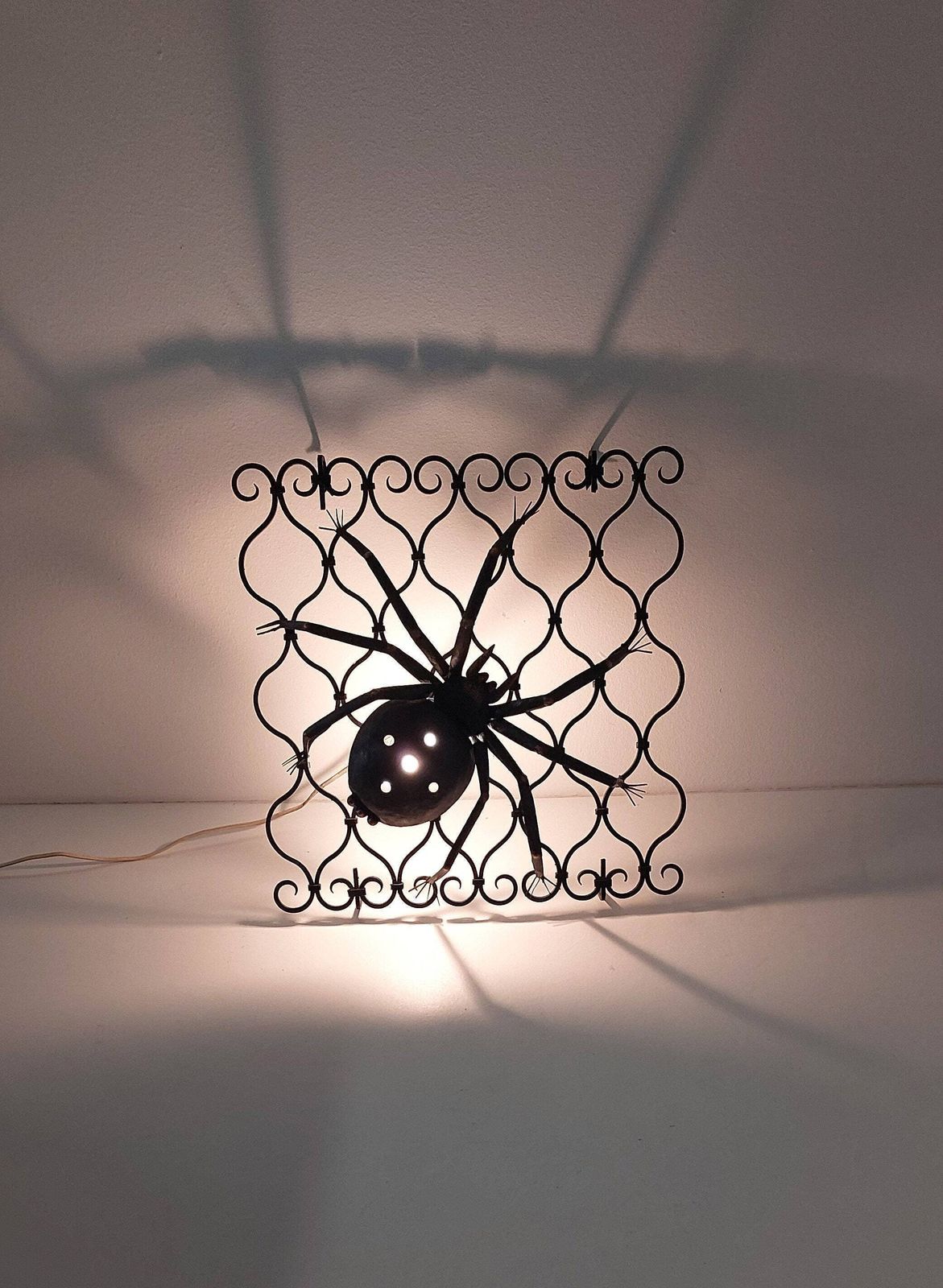 Spider Lamp/ Applique Wall Light / Italy Vintage 70's / Handmade photo Lighting