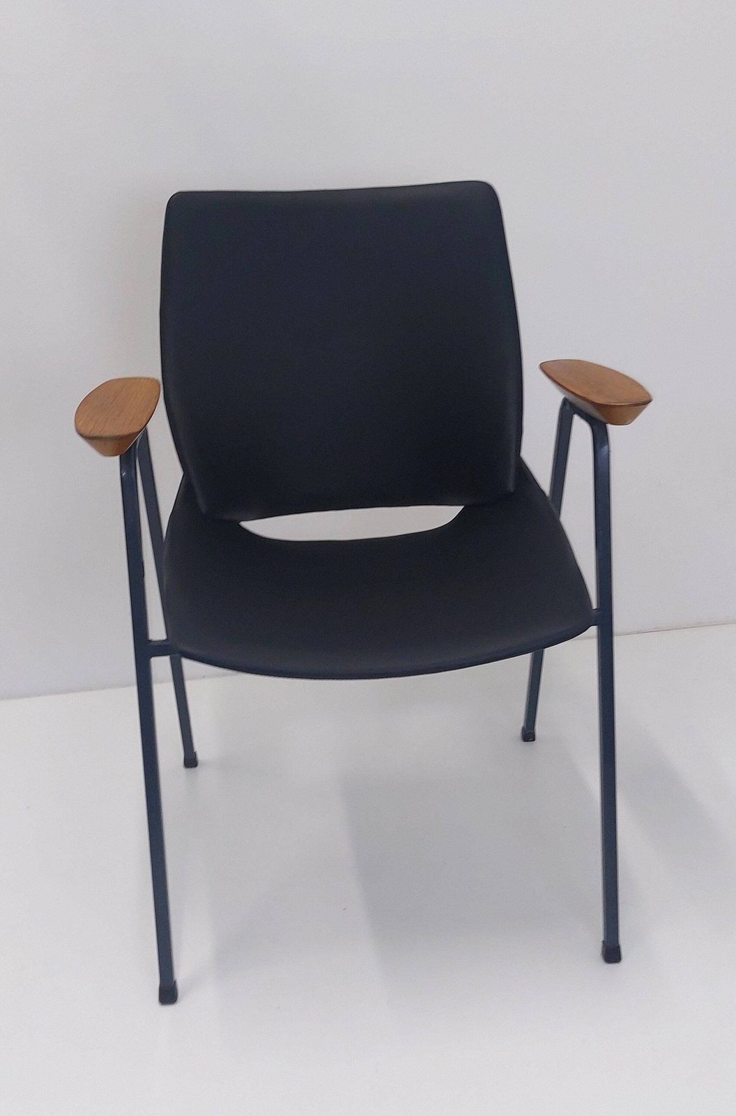 Vintage Niko Kralj Shell Chair / Black Faux Leather / Desk Chair / Armchair / 1960s Yugoslavia / Mid Century Modern Home photo furniture