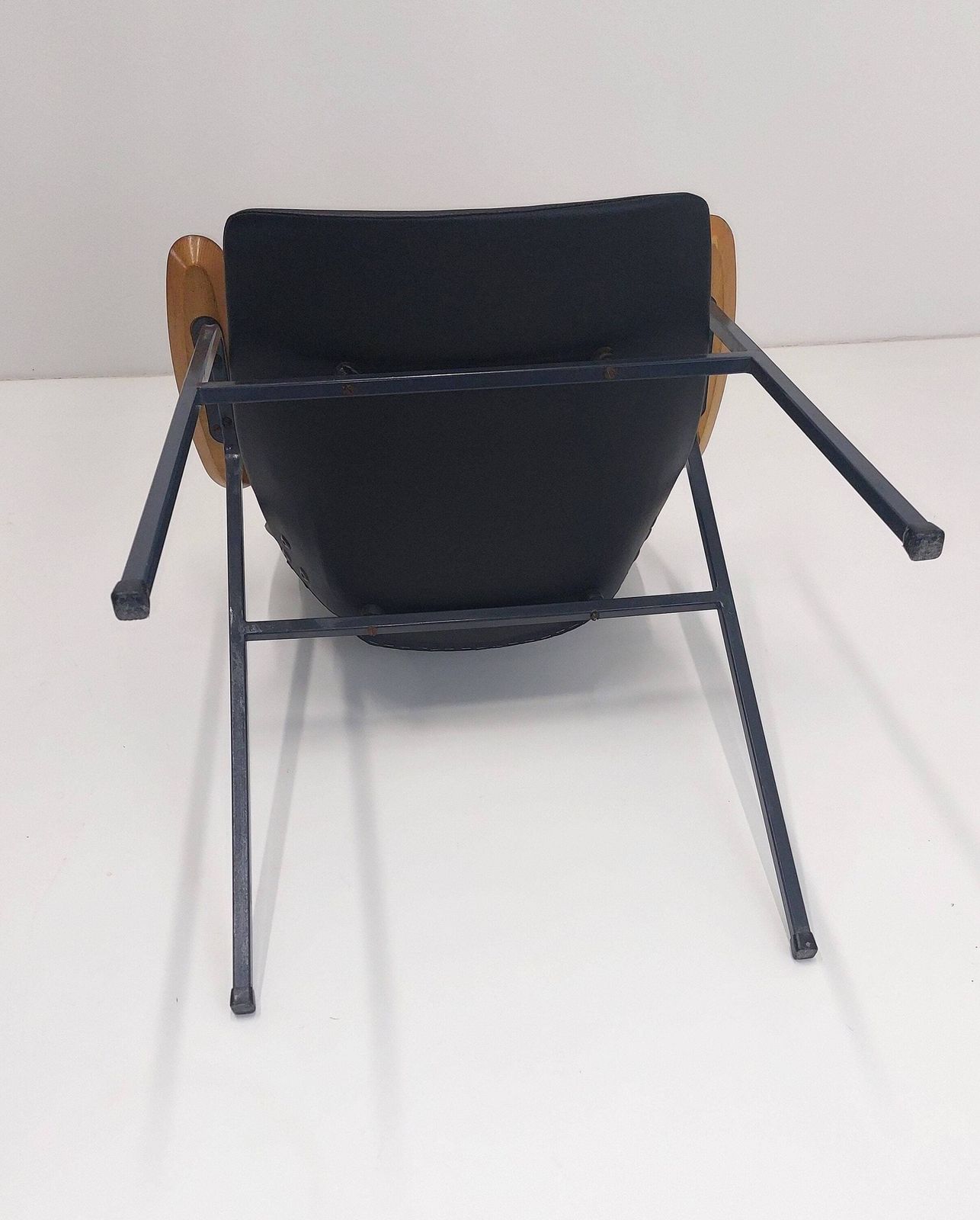 Vintage Niko Kralj Shell Chair / Black Faux Leather / Desk Chair / Armchair / 1960s Yugoslavia / Mid Century Modern Home photo buy