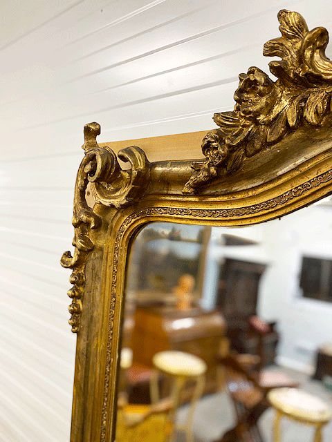 Oversized Antique French Rococo Giltwood Mirror, C.1880 (210×140 Cm) photo buy