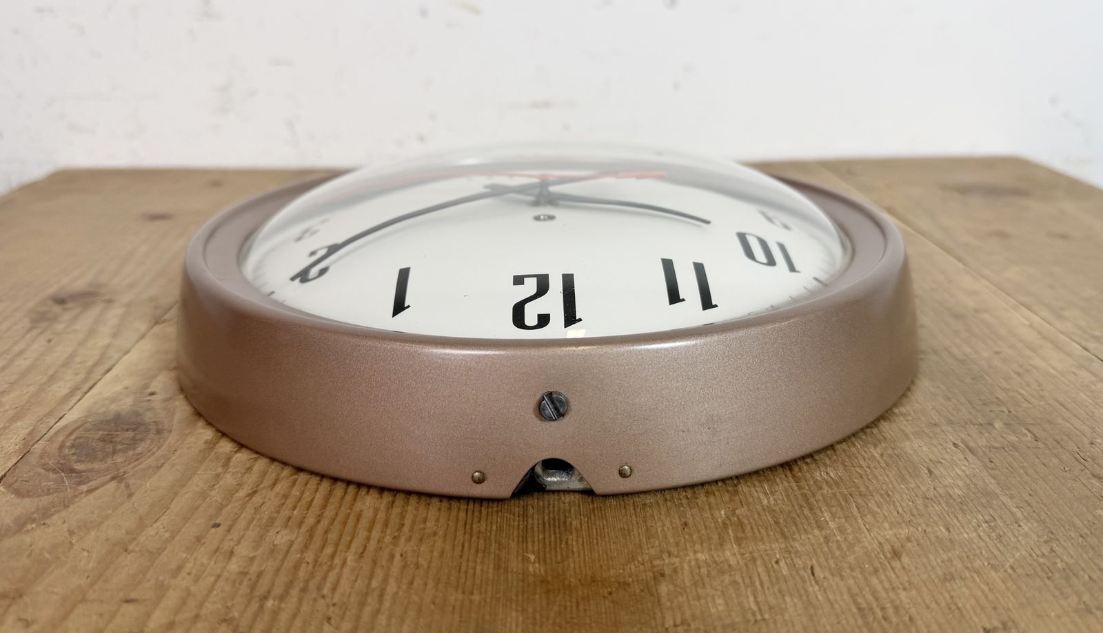 photo buy Brown Industrial Electric Station Wall Clock From Westclox , 1960s