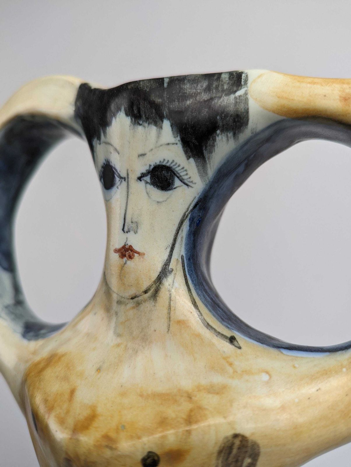 Biomorphic Ceramic Sculpture Vase Woman Modern Style Europe 20th Century photo 547.0