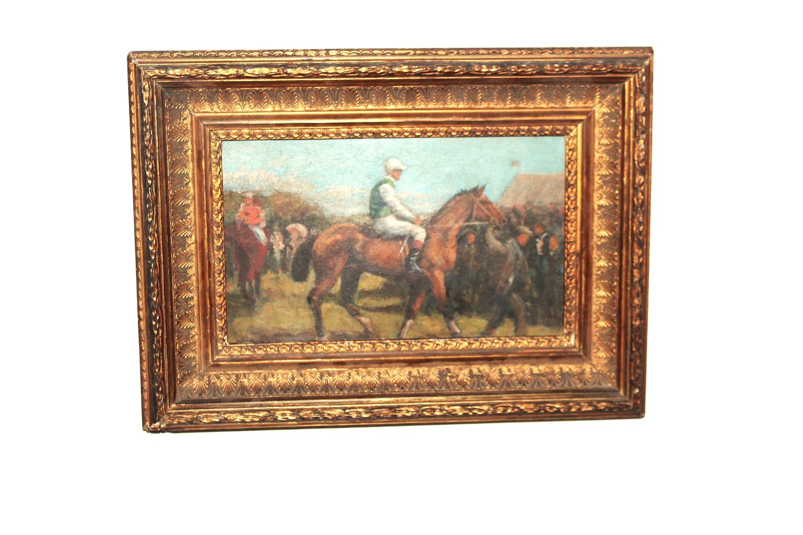 Edwardian Racehorse Paddock Study In The Manner Of Alfred Munnings, C.1910
