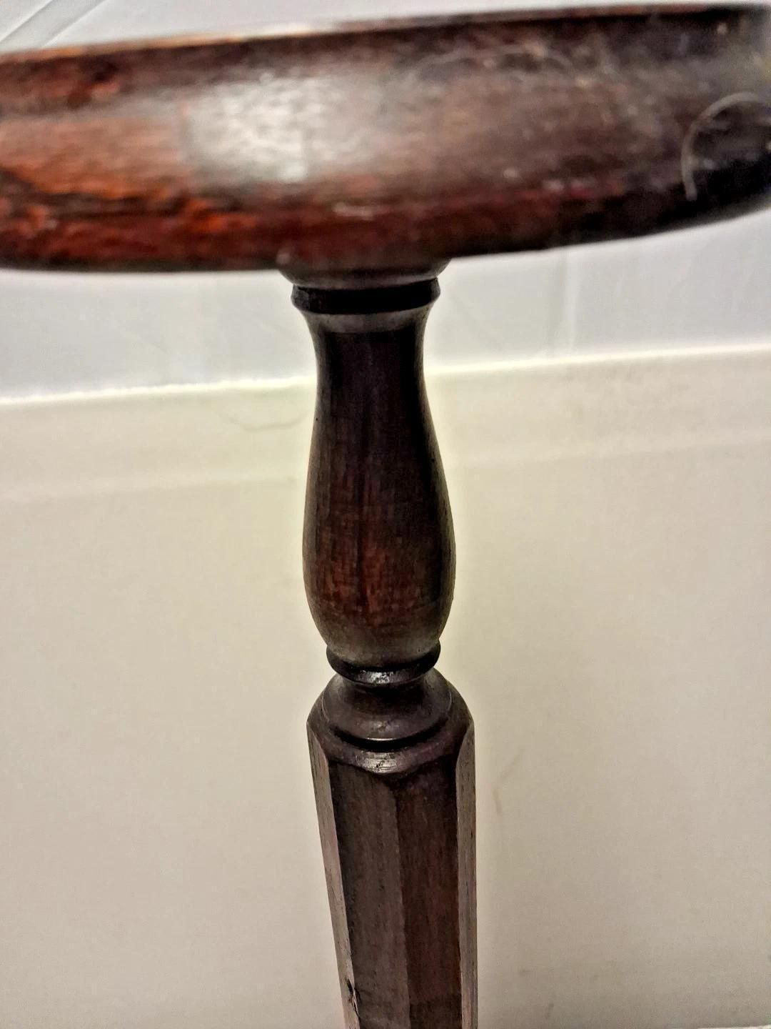 Antique Plant Candle Or Smoking Stand Wooden Ash Tray photo for sale
