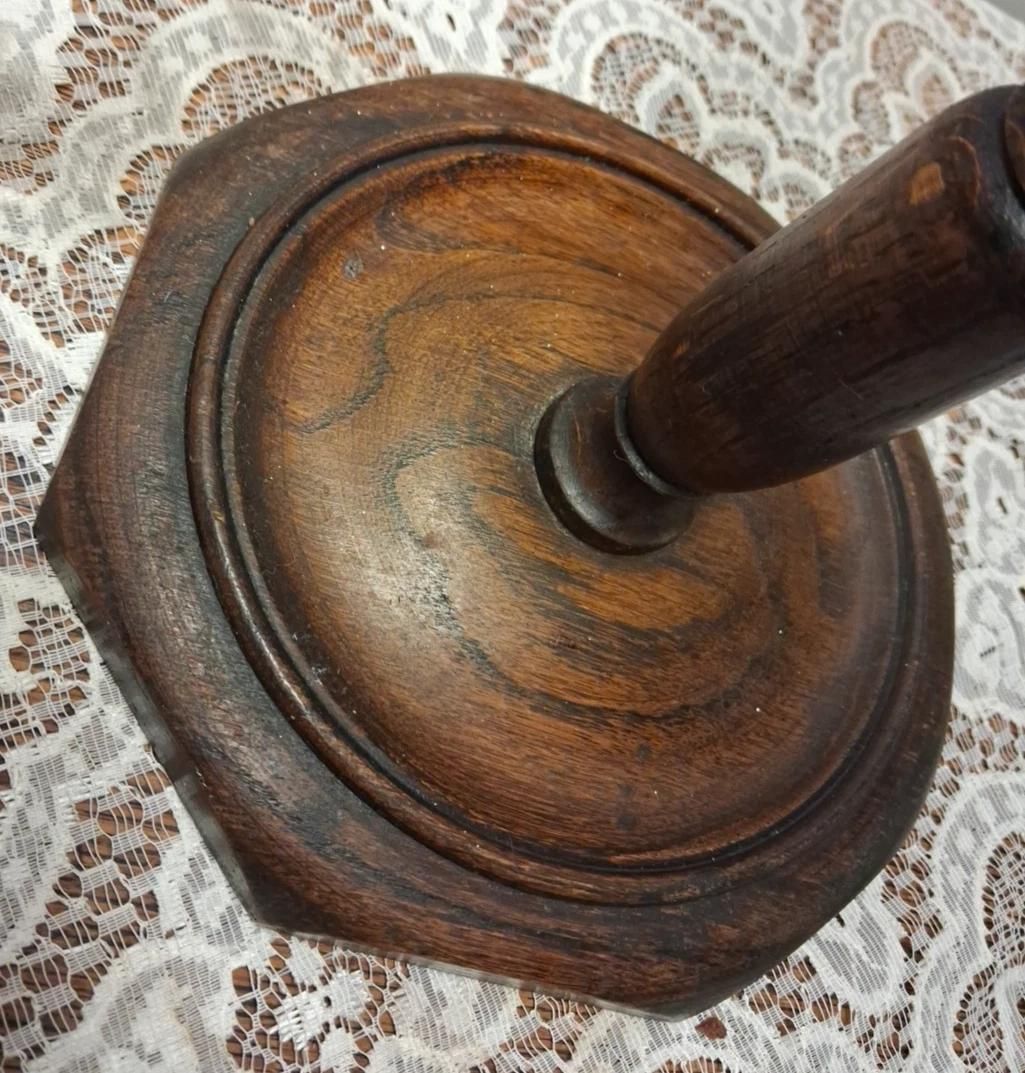Antique Plant Candle Or Smoking Stand Wooden Ash Tray photo vinterior