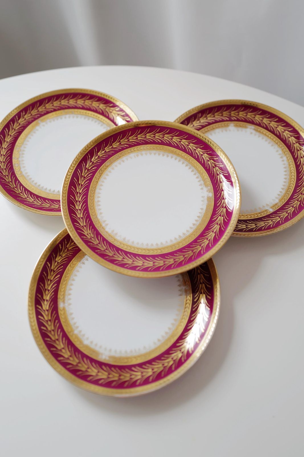 Set Of 4 Limoges Porcelain Dessert Plates. Thanksgiving Gift @ Medowski Paris