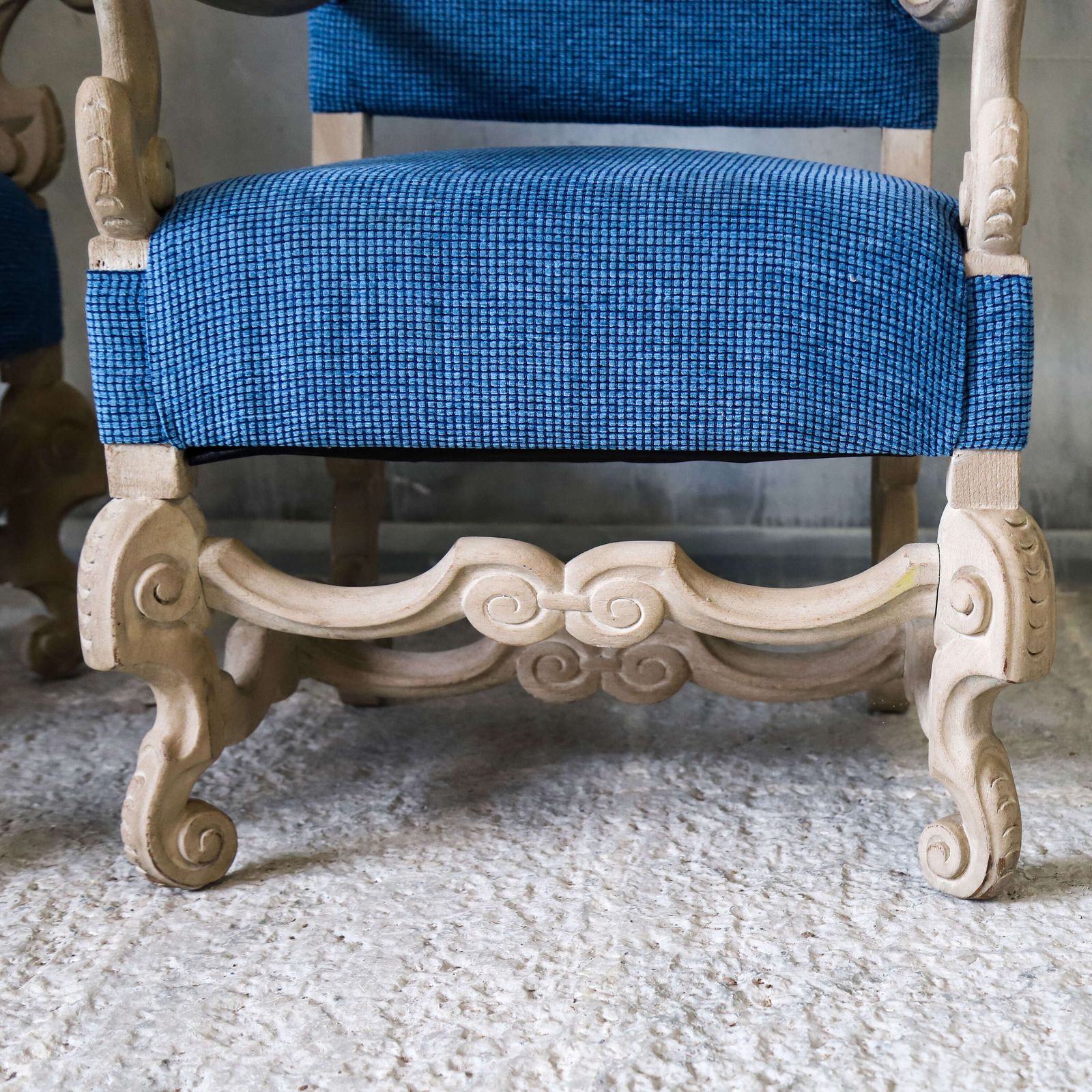 Pair Of 19th Century Dutch Carved Walnut Sculptural & High Back Armchairs   Reupholstered photo buy