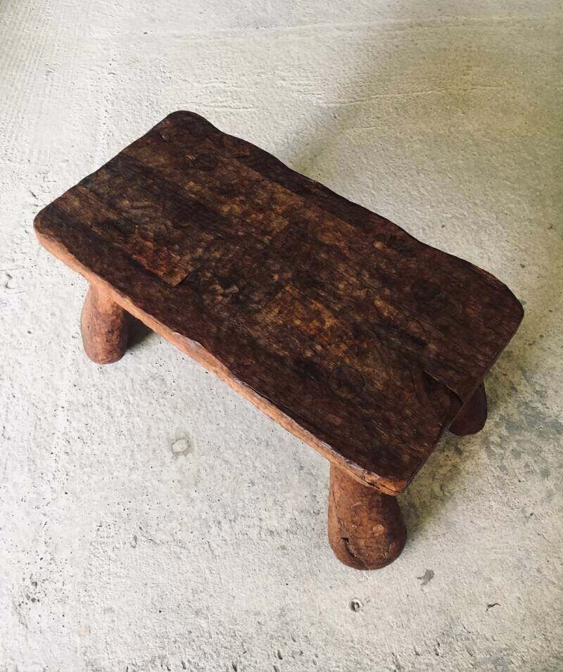 1100.0 Brutalist Hand Crafted Carved Oak Coffee Table, Belgium 1960's photo