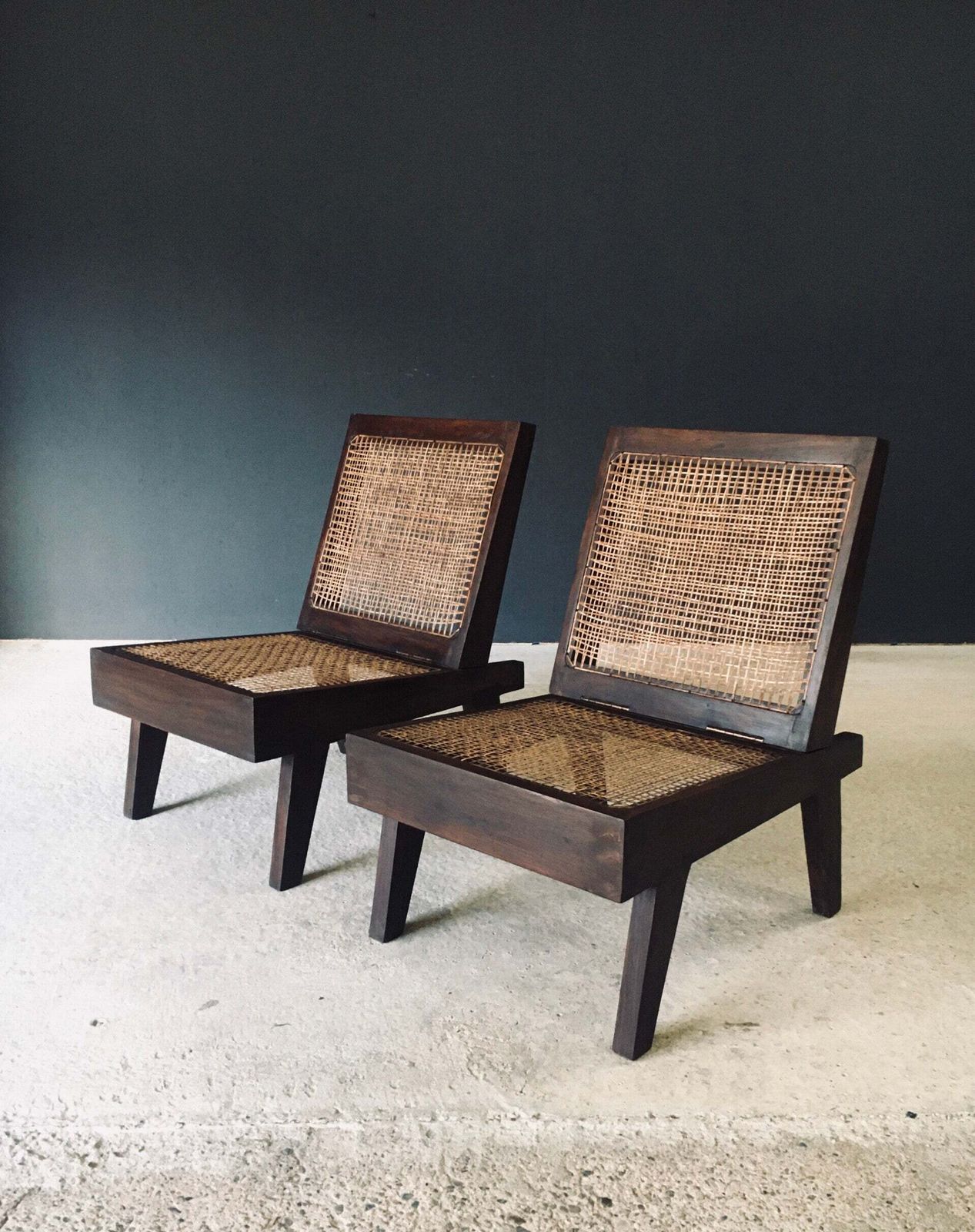 Modernist Design Low Folding Chair Set By Pierre Jeanneret For Chandigarh, India 1960's photo furniture