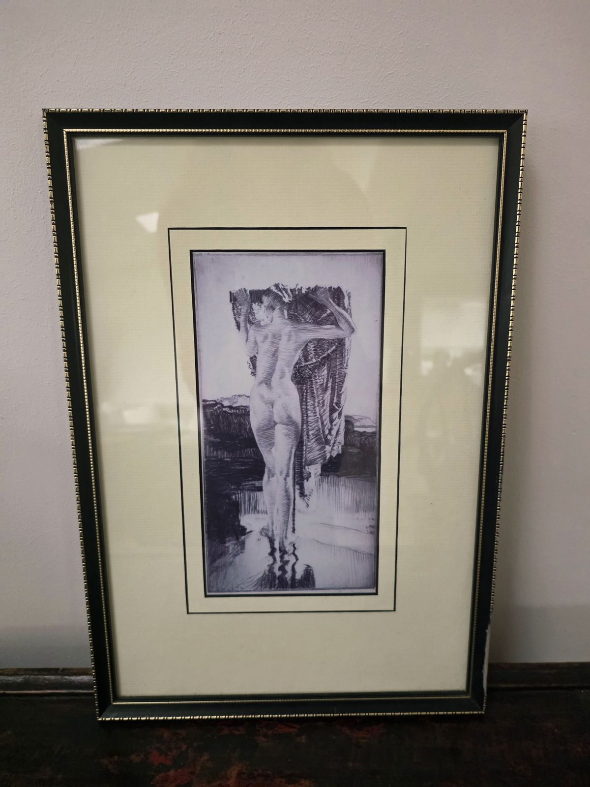 1930's Framed Print 'The Shrimper' By William Russell Flint (1880   1969) photo 85.0