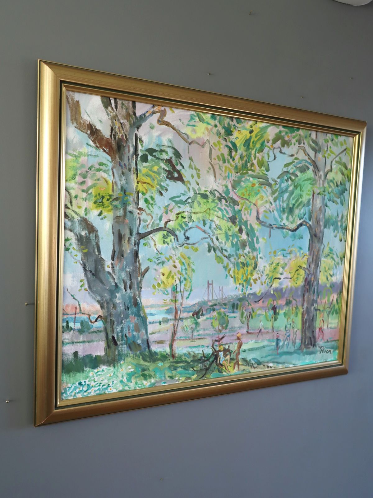 Canopy Of Light Oil Painting, Mid 20th Century photo furniture