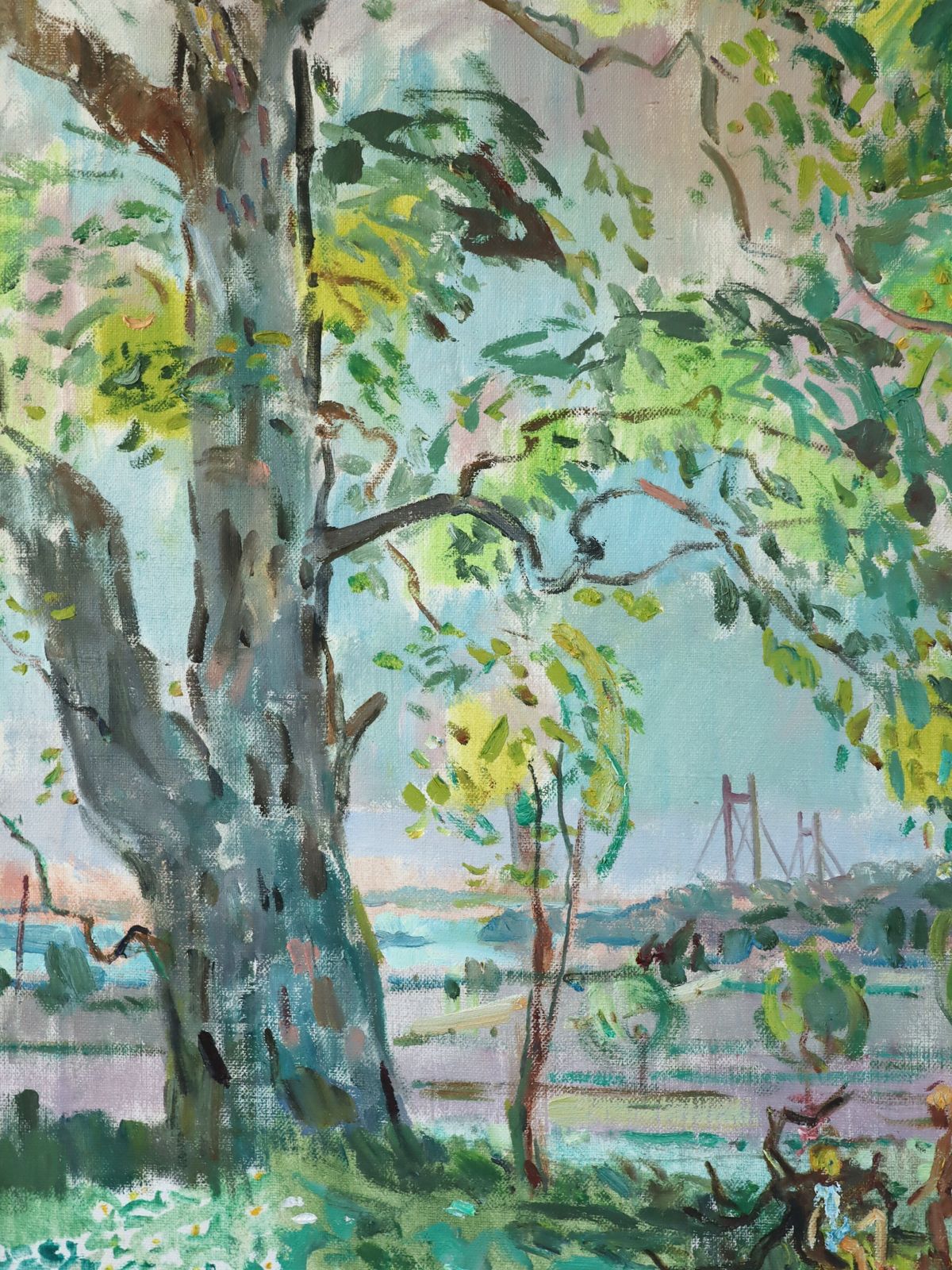 Canopy Of Light Oil Painting, Mid 20th Century photo vinterior