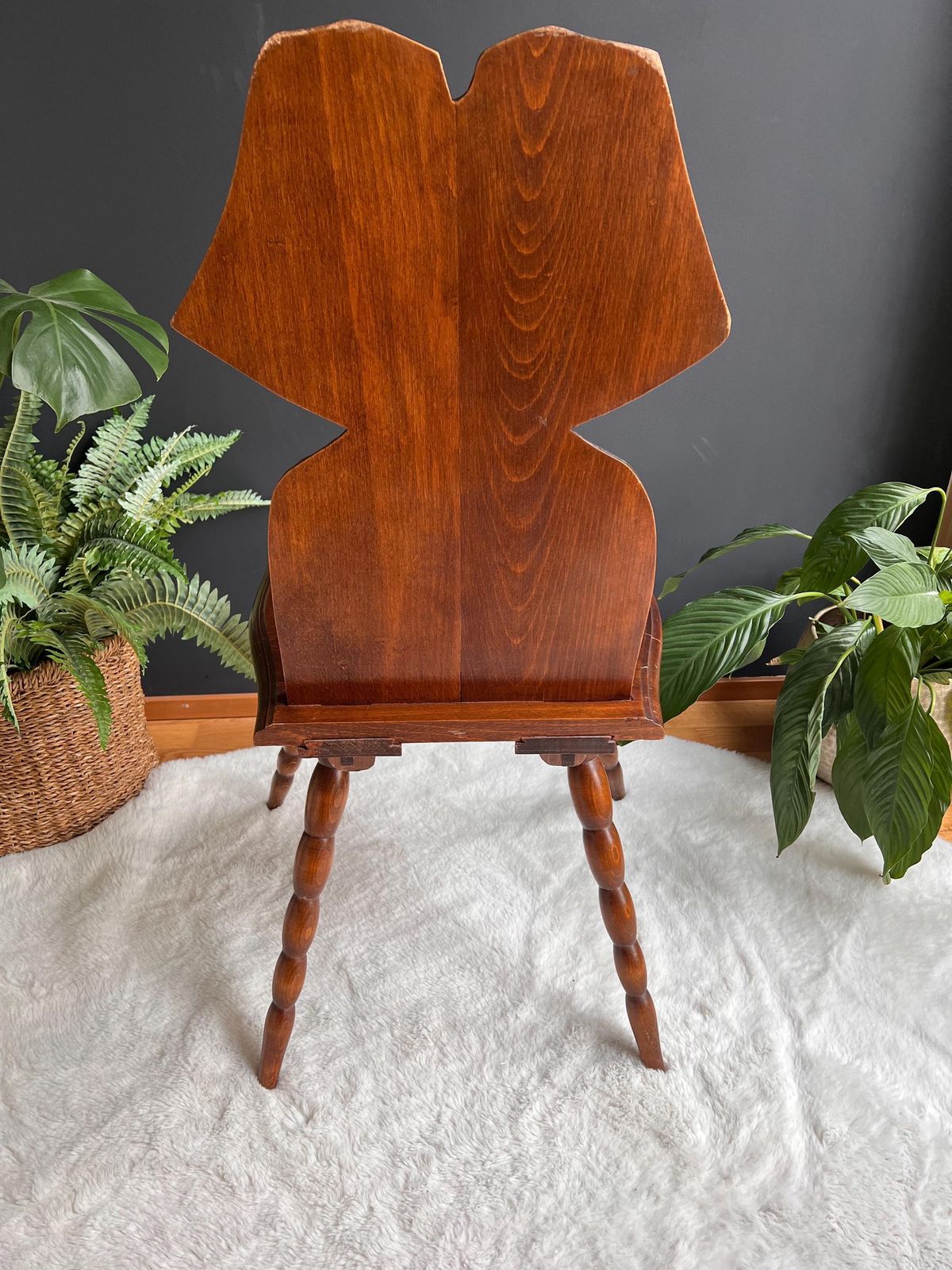 Furniture Antique French Alsatian Carved Oak Chair   Folk Art Country Farmhouse Accent Chair photo