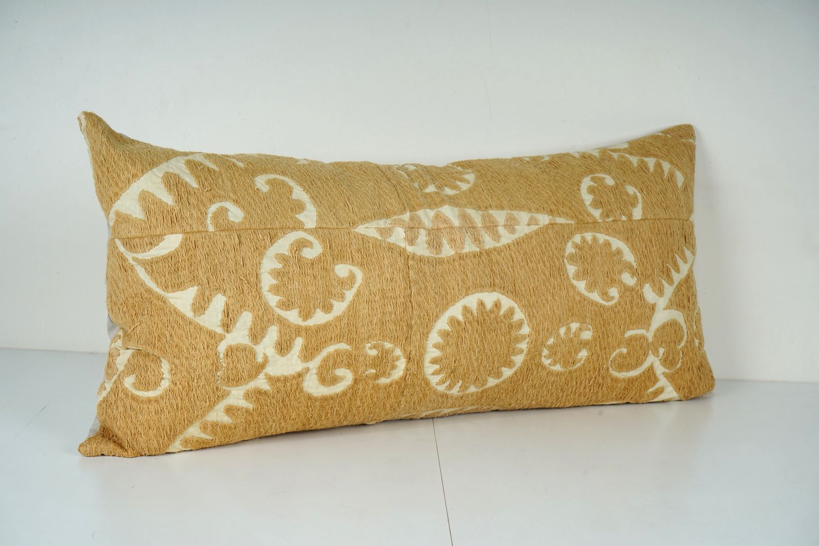 Suzani Bedding Pillow, Tribal Cushion Cover, Oversize Lumbar Embroidered Pillow photo for sale