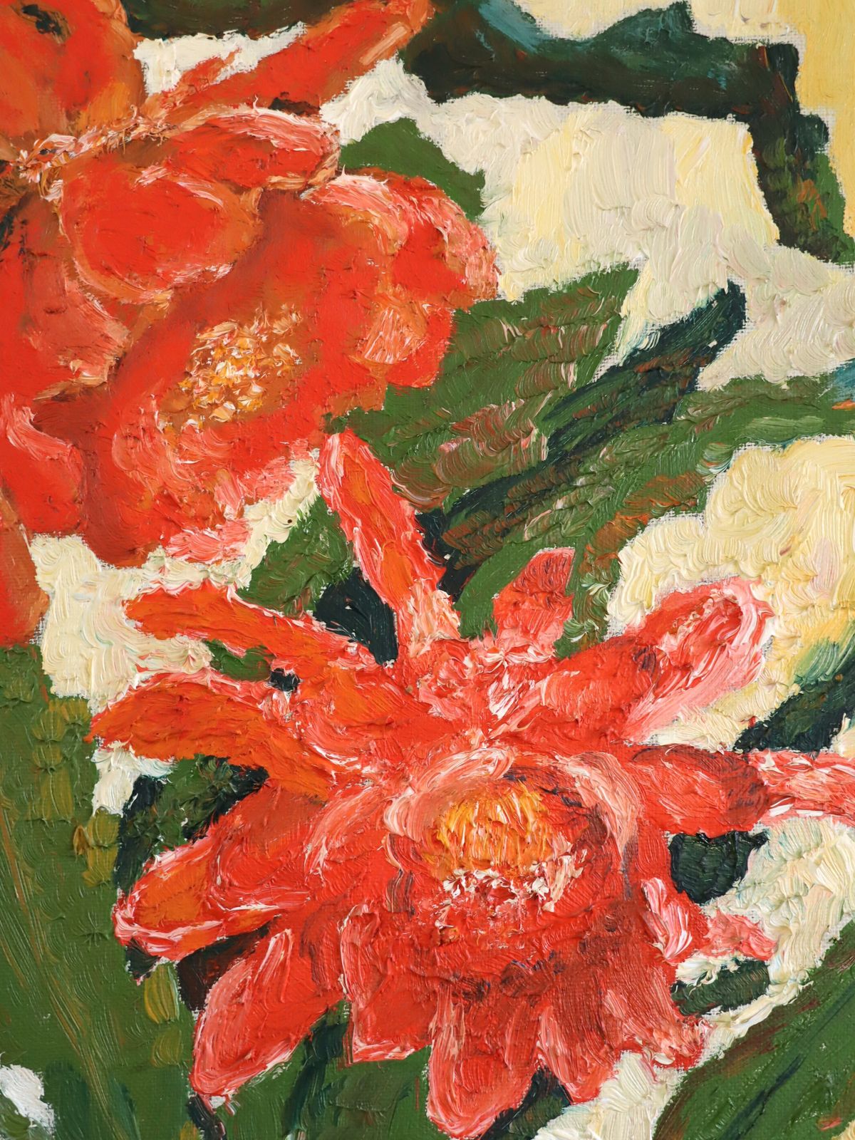 Vivid Blossoms Oil Painting, Mid 20th Century photo buy