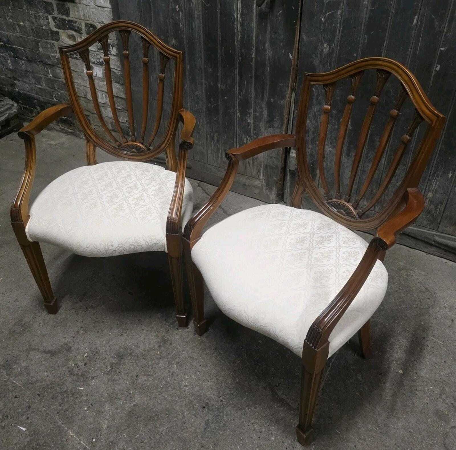 Pair Of Antique Style Hepplewhite Armchairs Bedroom Chairs photo furniture
