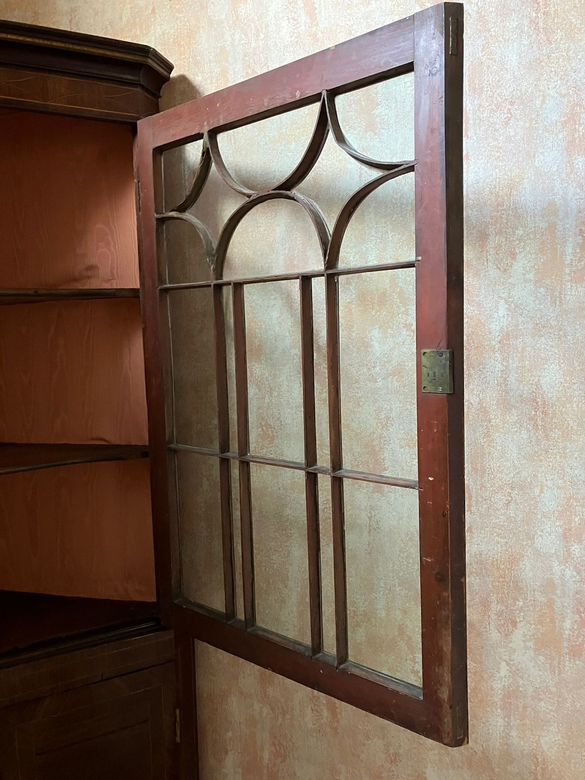 photo for sale Late Georgian Mahogany Inlaid Corner Cabinet