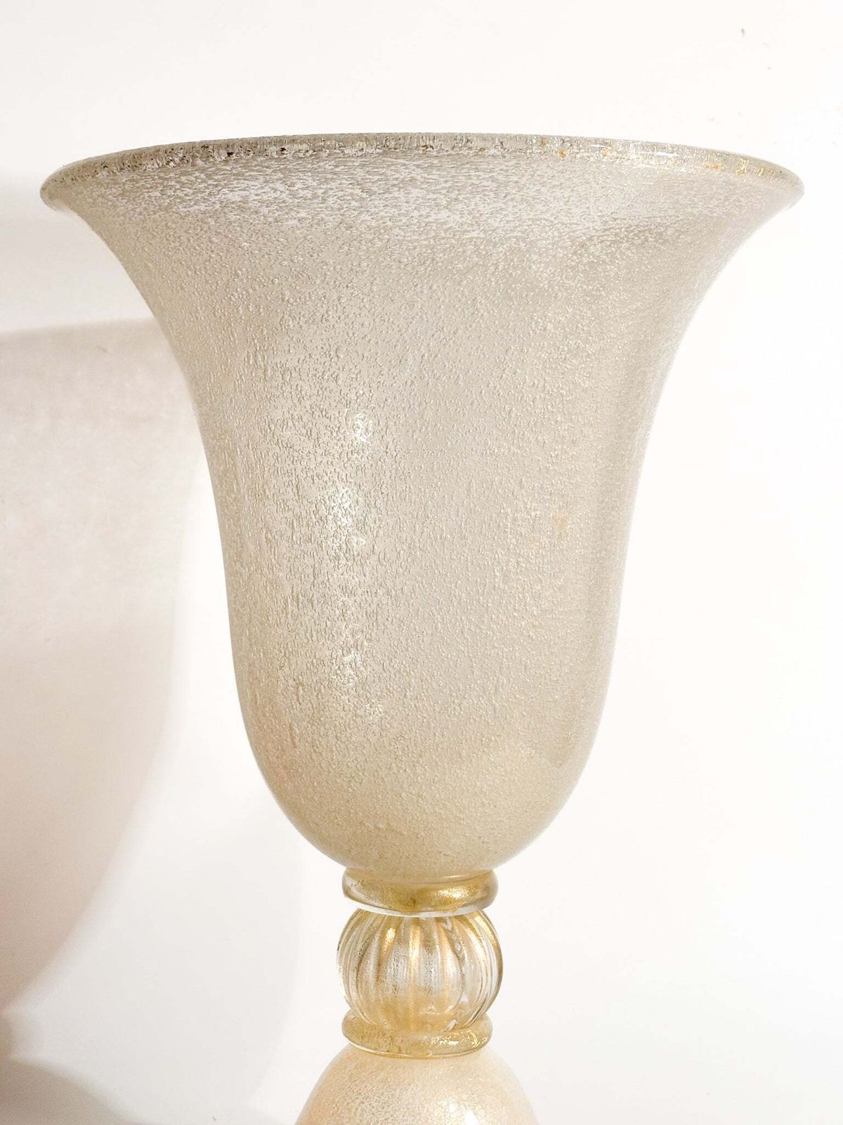 photo vinterior Pulegoso Golden Murano Glass Vase From The 1950s