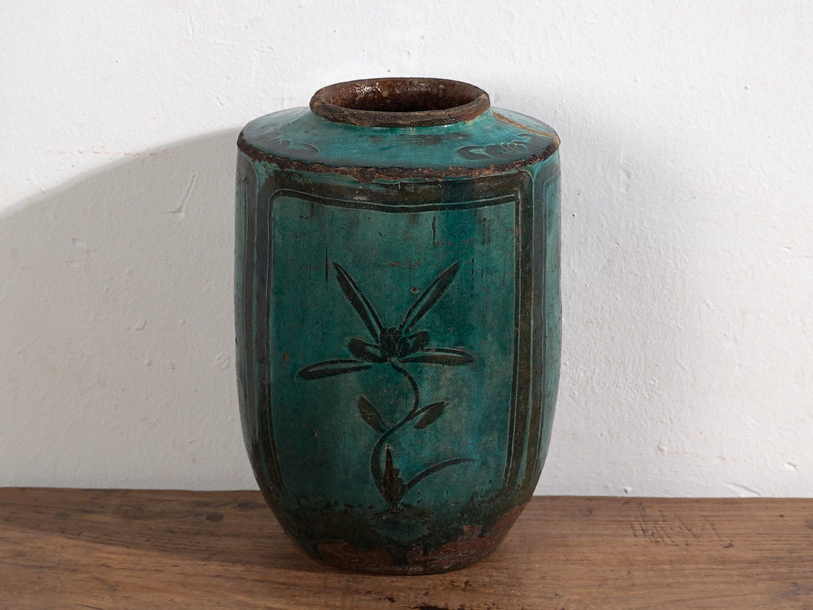 Antique Jade Green Vase (C.1820) #31 photo Home Decor